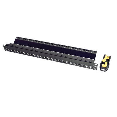 Z6-PNL-24K - Patch Panel UTP de 24 Puertos / Categoría 6 / Plano / 1UR / Precargado con Jacks Z-MAX / Acero 18 Gauge