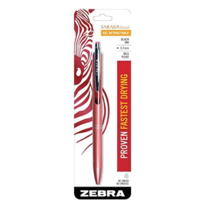 Bolígrafo Zebra Rollerball Gel Sarasa Grand, Punto Mediano 0.7mm, Tinta Rosa