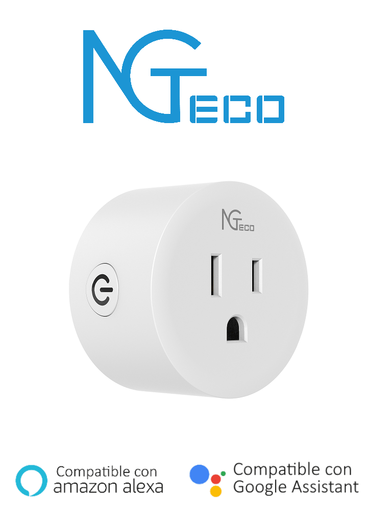 Contacto Inteligente WiFi NGTECO NGP300 - Control Remoto App / Personalice Horarios / Control Voz / Alexa y Google
