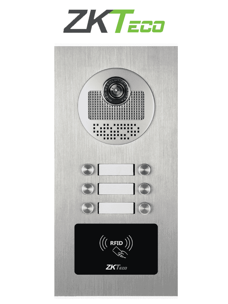 Videoportero Departamental ZKTeco VE06A01 6 Monitores, Cámara 700TVL, Visión Nocturna, RFID, IP54