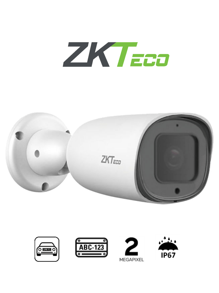 Cámara IP Bullet ZKTECO BL852Q38ALP 2MP POE IP67 Motorizado Audio Alarma SD