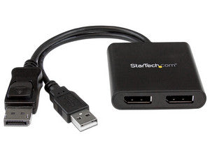 Splitter DisplayPort StarTech, 1x DisplayPort (M) a 2x DisplayPort (H), 4K, 60Hz, Negro