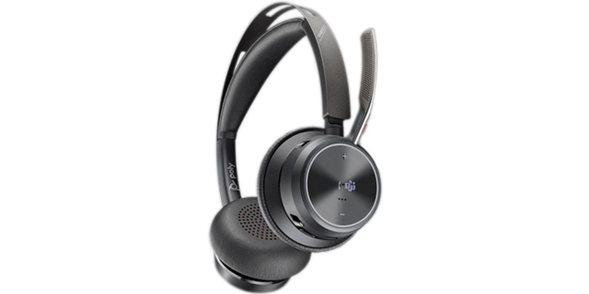 HP Poly Auriculares Poly Voyager Focus 2 USB-C-C con certificación Microsoft Teams + adaptador USB-C/A Auriculares Auriculares Diadema Oficina/Centro de llamadas Binaural