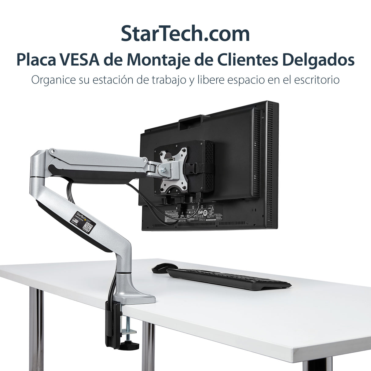 StarTech.com Soporte de Montaje VESA para Clientes Delgados - Caja VESA para Thin Clients - Soporte para Clientes Ligeros soportes para cpu Peana para monitor Escritorio pequeño 5 kg 75 x 75,100 x 100 mm