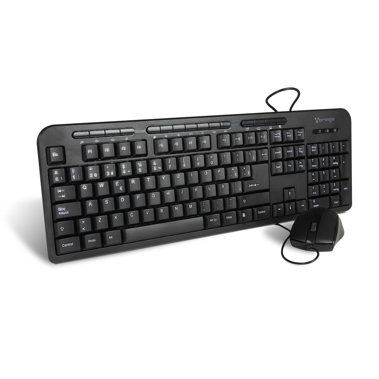 Vorago KM-107 teclado Ratón incluido Universal USB Español Negro, Alámbrico