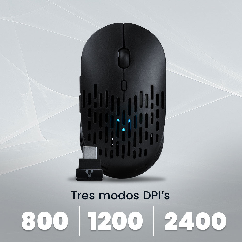 Vorago MO-208 ratón mano derecha RF Wireless + Bluetooth Óptico 2400 DPI