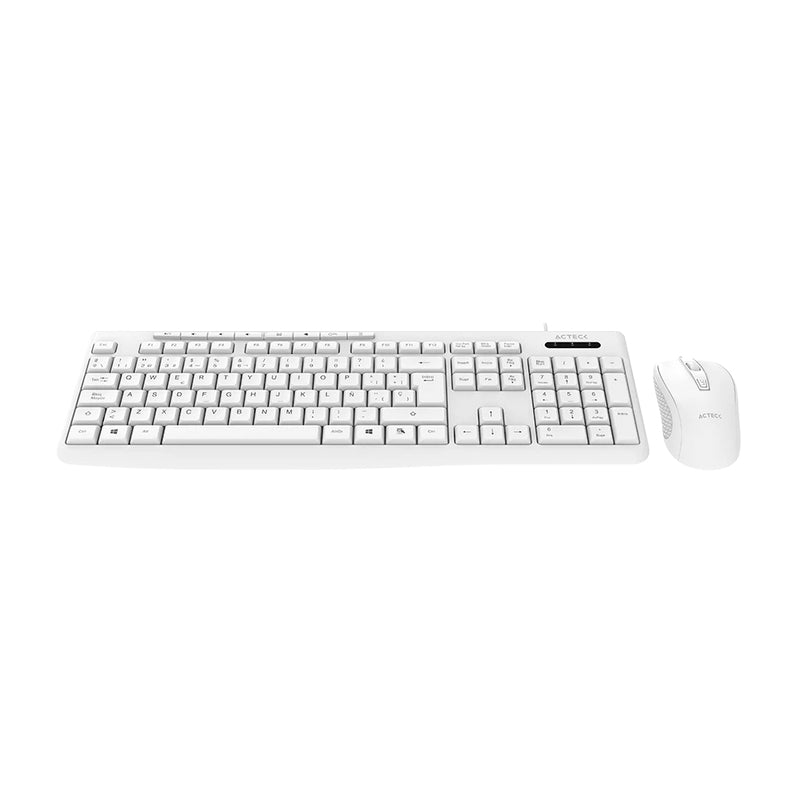 Acteck AC-941792 teclado Ratón incluido Hogar / Oficina USB QWERTY Español Blanco