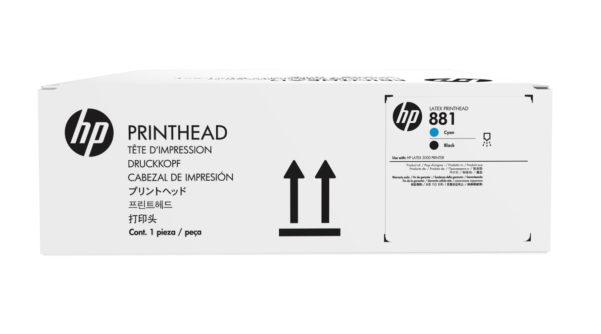 HP Cabezal de impresión látex cian/negro 881, Impresora HP Latex 1500, impresora HP Latex 3000, impresora HP Latex 3100