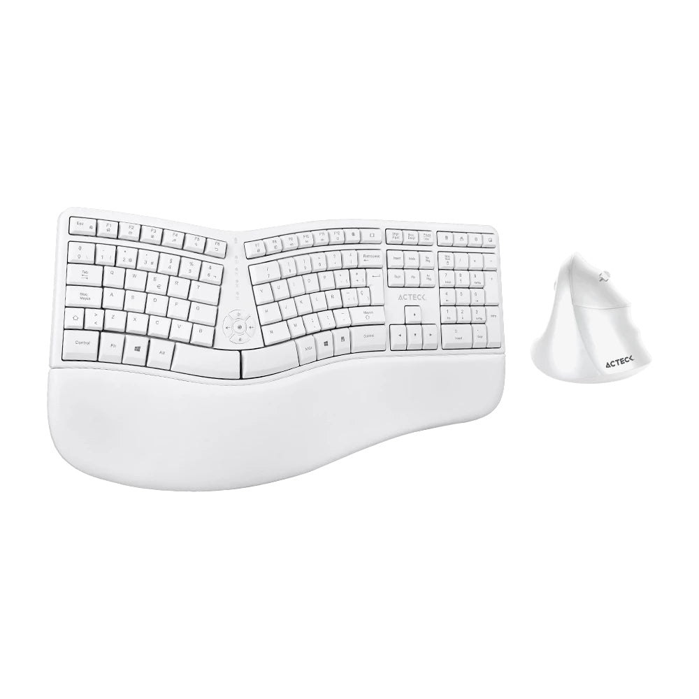 Combo ACTECK Creator Virtuos Fitt MK770 2 en 1 / Teclado Ergonómico + Mouse Vertical/ Inalámbrico 2.4 GHz+ Recarga USB C