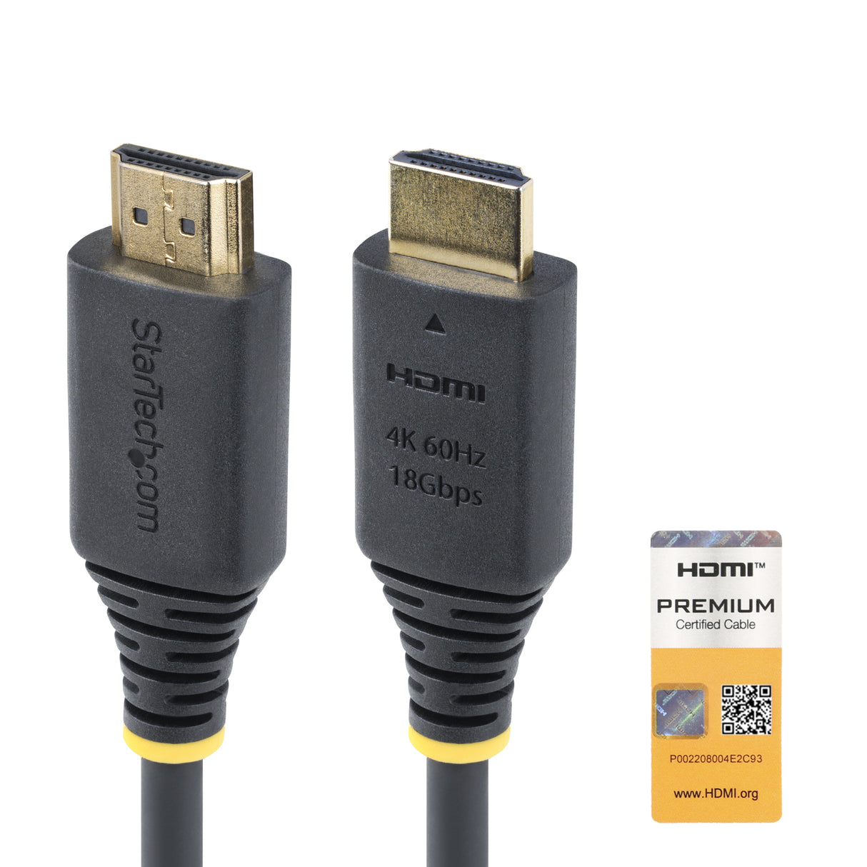 StarTech.com Cable HDMI Premium Certificado de Alta Velocidad de 2m - 4K 60Hz - 144Hz - UHD - HDR10/HDCP 2.2/ARC - 18Gbp