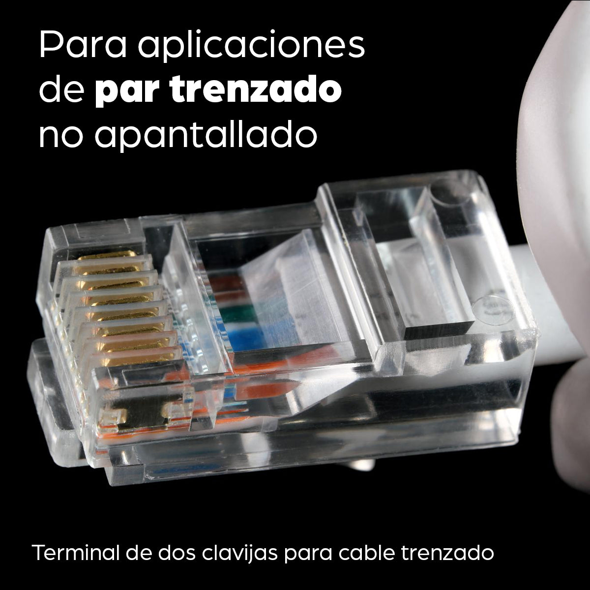 Intellinet PLUG RJ45 CAT5E MULTIFILAR UTP BOTE 100 PZAS ORO 15-MICRAS conectores RJ-45 Transparente Policarbonato Cat5e
