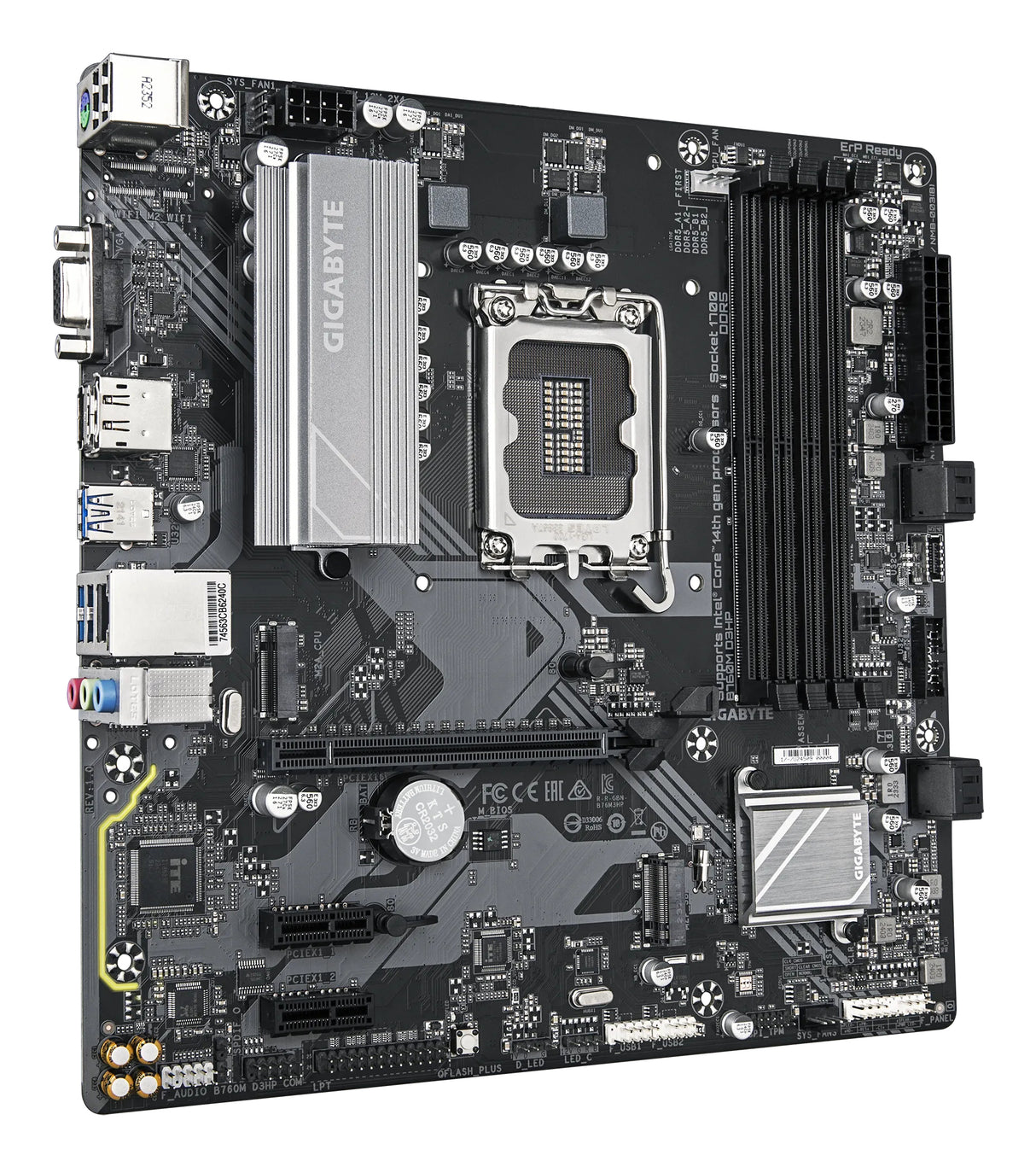 GIGABYTE B760M D3HP Placa Base - Procesadores Intel Core de 14ª Generación, VRM de 4+1+1 fases, hasta 5600 MHz DDR5, 2xPCIe 4.0 M.2, LAN GbE, USB 3.2 Gen 1 placas base Intel LGA 1700 LGA 1700 DDR5-SDRAM