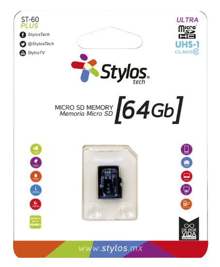 Memoria Micro SD 64Gb con adaptador uhs1
