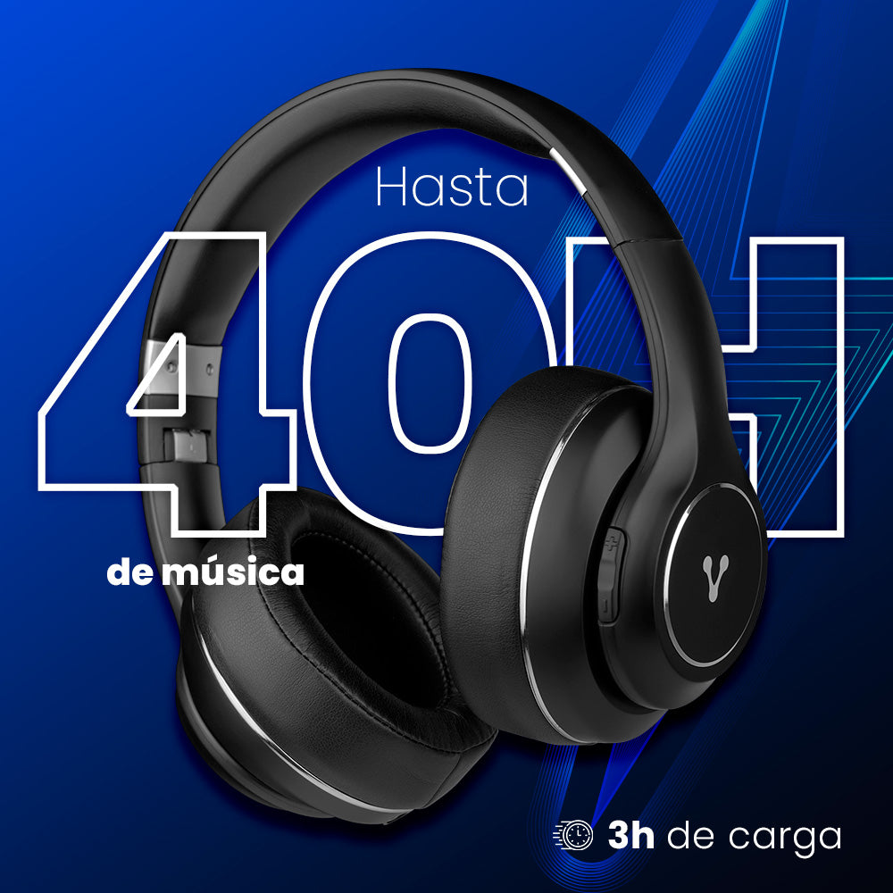 Diadema Vorago Hpb-601 V2 Premium 3.5Mm Bluetooth 5.0 Color Negro - Hpb-601 V2