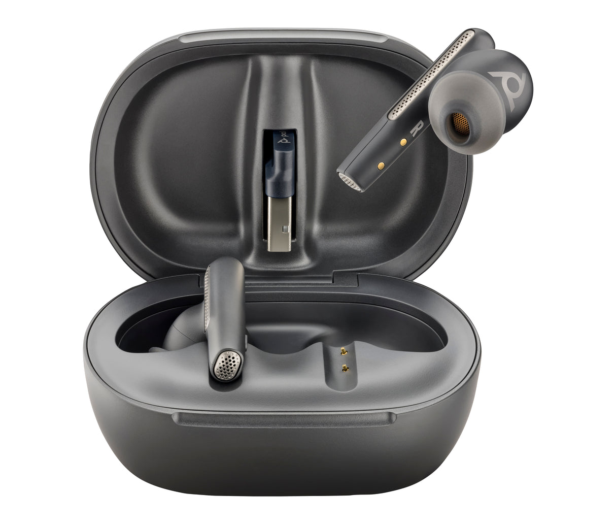 HP Poly Intrauriculares Poly Voyager Free 60+ UC color Negro Carbono +Adaptador USB-A BT700 +Estuche de carga con pantalla táctil Auriculares Auriculares Dentro de oído Llamadas/Música Binaural