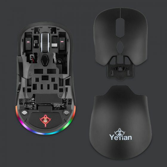 Yeyian YGM-WWRB-01 ratón Juego Diestro Bluetooth Óptico 26000 DPI, Negro