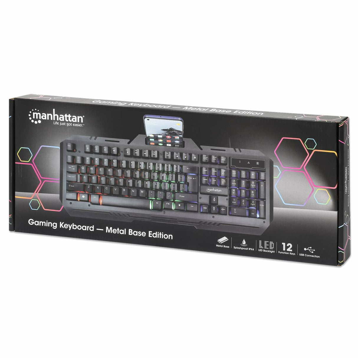 Manhattan 180610 Teclado Juego Alámbrico USB QWERTY