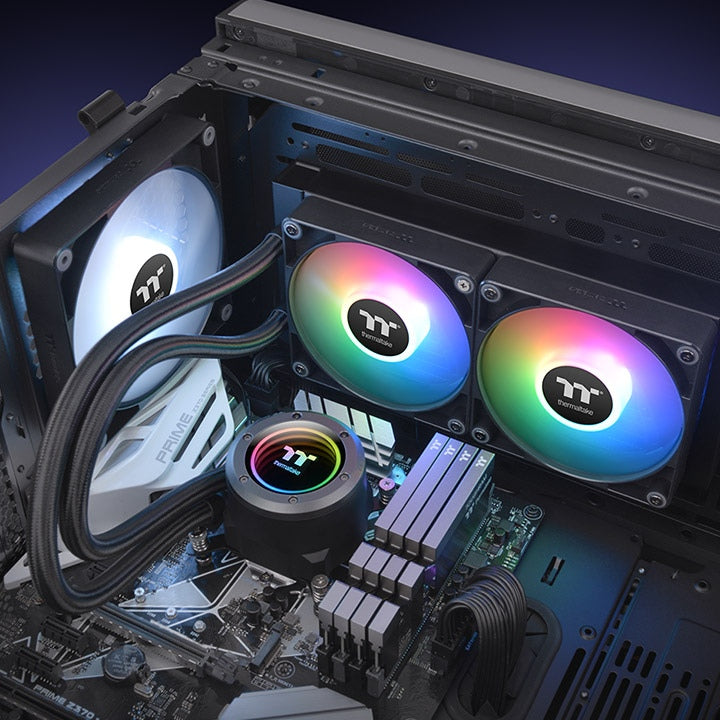 Thermaltake TT TH240 ARGB Procesador Refrigerador de líquidos todo en uno 12 cm Negro 1 pieza(s), 1500 RPM, 3300 RPM