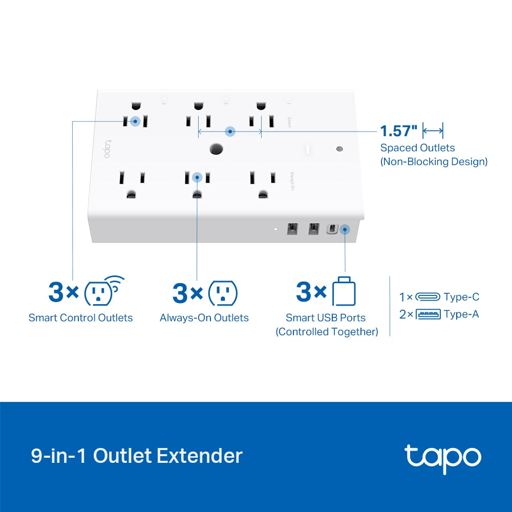 TP-Link TAPO P306 bases múltiples Interior Blanco Si 6 salidas AC