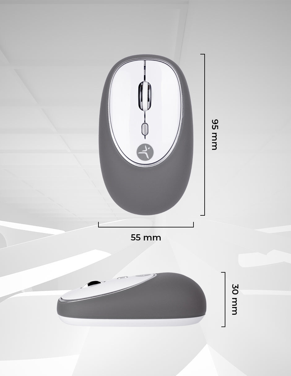 TechZone Jelly-Mate Grey ratón Universal Ambidiestro RF inalámbrico Óptico 1200 DPI, Gris
