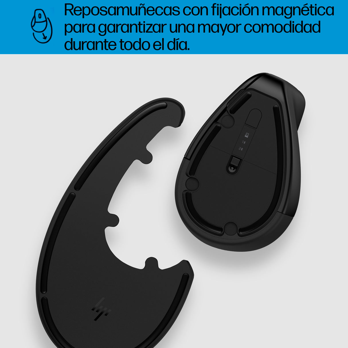HP Ratón vertical ergonómico HP 925 Ratón Oficina RF Wireless + Bluetooth 4000 DPI Rueda