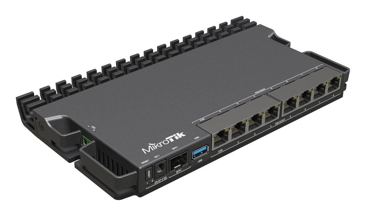 RB5009UG+S+IN, Ruteador 7xGEth, 1x2.5GEth, 1xSFP+ 10G, 4 nucleos 1.4Ghz 1GB RAM