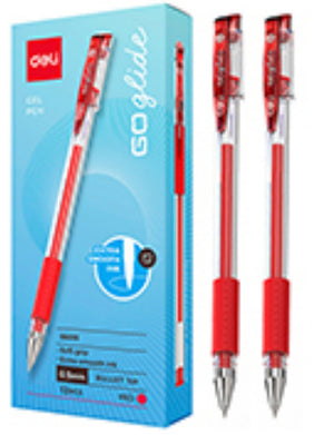 Boligrafo de gel Deli rojo punto fino 0.