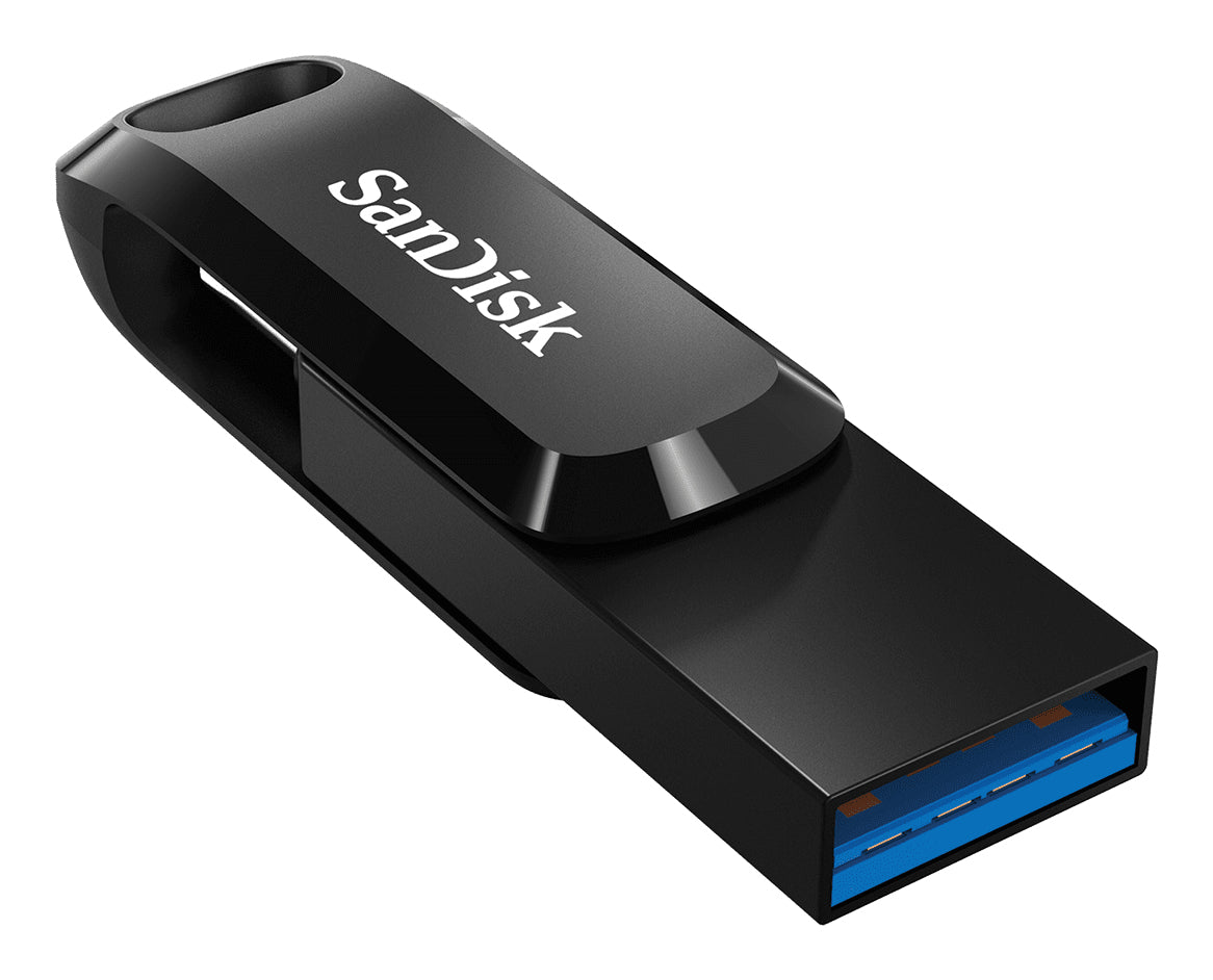 SanDisk Ultra Dual Drive Go unidad flash USB 64 GB USB Type-A / USB Type-C 3.2 Gen 1 (3.1 Gen 1) Negro, 150 MB/s, Girar