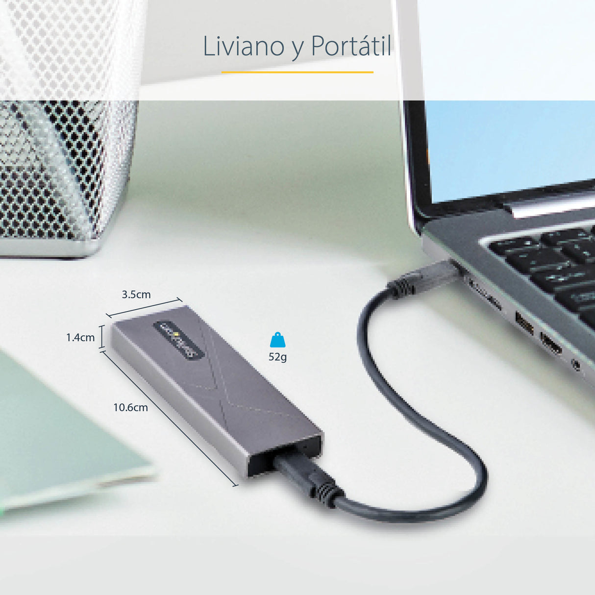 StarTech.com Caja Externa de Aluninio USB-C 10Gbps a NVMe M.2 o SSD M.2 SATA - Sin Herramientas para SSD M.2 NGFF PCIe/S