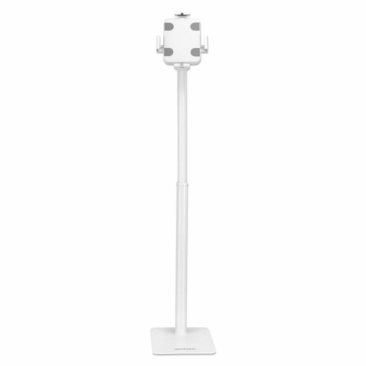 Manhattan Soporte de suelo antirrobo para tablet e iPad, universal, rotación 360°, inclinación +20° a −110°, bloqueable, para tablets de 7,9" a 11", altura ajustable, color blanco soportes Tablet/UMPC Interior Plástico, Acero Blanco