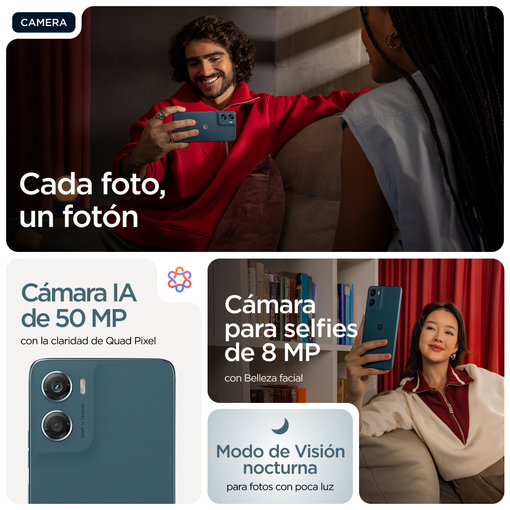 Motorola moto g06 17,5 cm (6.88") SIM doble Android 15 4G USB Tipo C 4 GB 128 GB 5200 mAh Azul