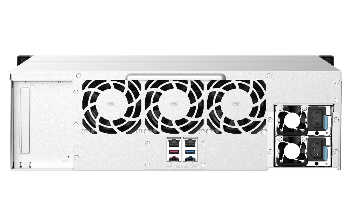 QNAP TS-1673AU-RP-16G servidor NAS o de almacenamiento Bastidor (3U) Ryzen Embedded V1500B 16 GB DDR4 0 TB QNAP QTS Negro, Gris
