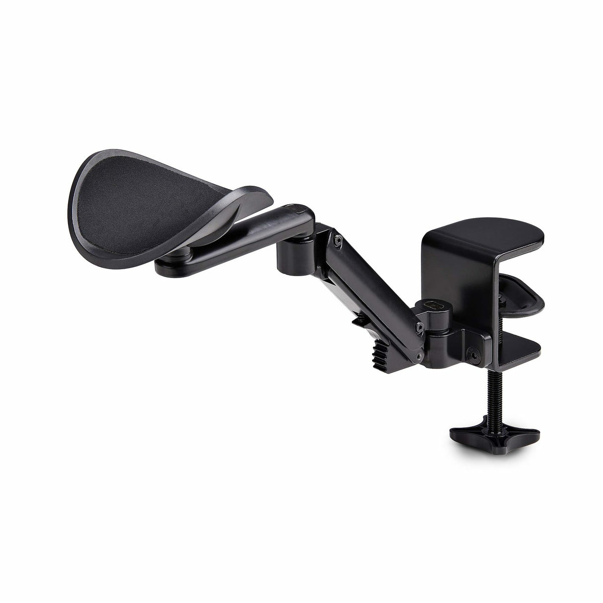 StarTech.com Apoyabrazos Ajustable para Escritorio de Oficina - Reposabrazos de Rotación de 360 Grados - Instalación con Mordaza - sin Perforaciones - Ergonómico - Negro Computadora Reposabrazos Negro Aluminio, Plástico, Acero 5 - 70 mm