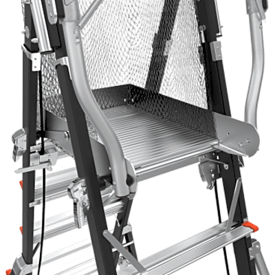 CAGE-ADJ-59 - Escalera con Jaula de Seguridad de 5-9 ft (1.5-2.74 m)/ Tipo IAA / Capacidad 375 lbs (170 kg) / Control de Descenso.