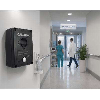 RQX-417-B - Ritron Callbox Inalámbrico UHF / 450-470 MHz / Gabinete de Policarbonato Resistente RQX-417-B