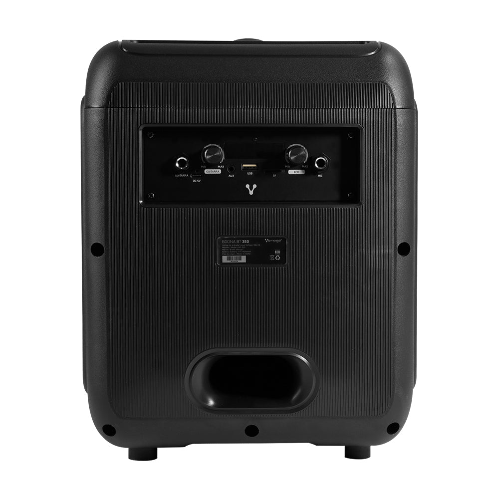 BAFLE VORAGO KSP-350 NEGRO 8" 30WATTS RMS TECNOLOGÍA DSP / USB / MSD/ 3.5MM / RECARGABLE / TWS BT 5HRS CARGA USB TIPO C