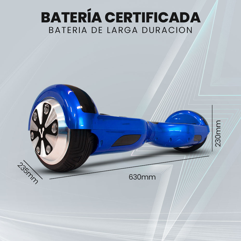 PATINETA ELÉCTRICA VORAGO HB-200 AZUL KIT KART 6.5" ANTIFUEGO
