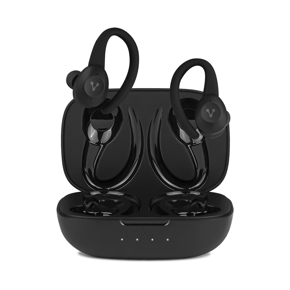 AUDÍFONOS VORAGO ESB-500-PLUS TWS BLUETOOTH 5.0 IPX5 MANOS LIBRES EARHOOKS DESMONTABLES.