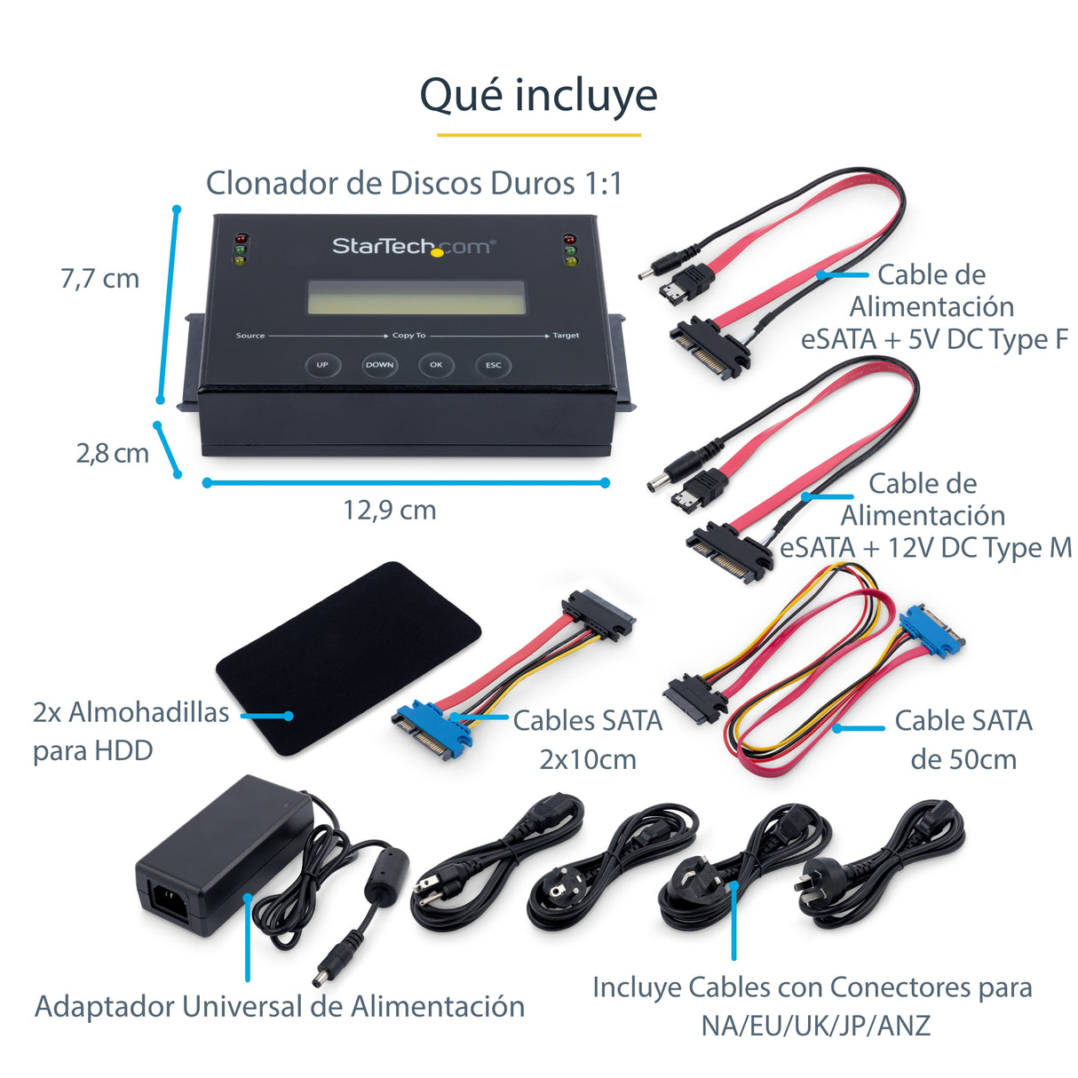StarTech.com Duplicador Clonador Autónomo de Discos Duros o SSD SATA 1:1 con Gestor de Imágenes de Disco - para Copias d