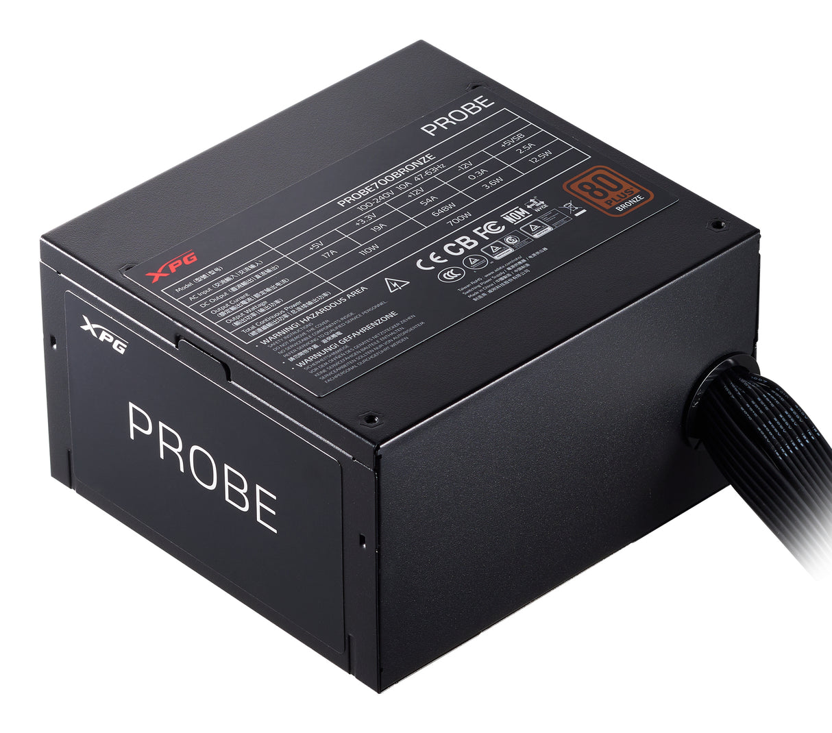 XPG FUENTE DE ALIMENTACIÓN PROBE 600 BRONZE unidades de fuentes de alimentación 600 W 100 - 240 V 47 - 63 Hz 10 A