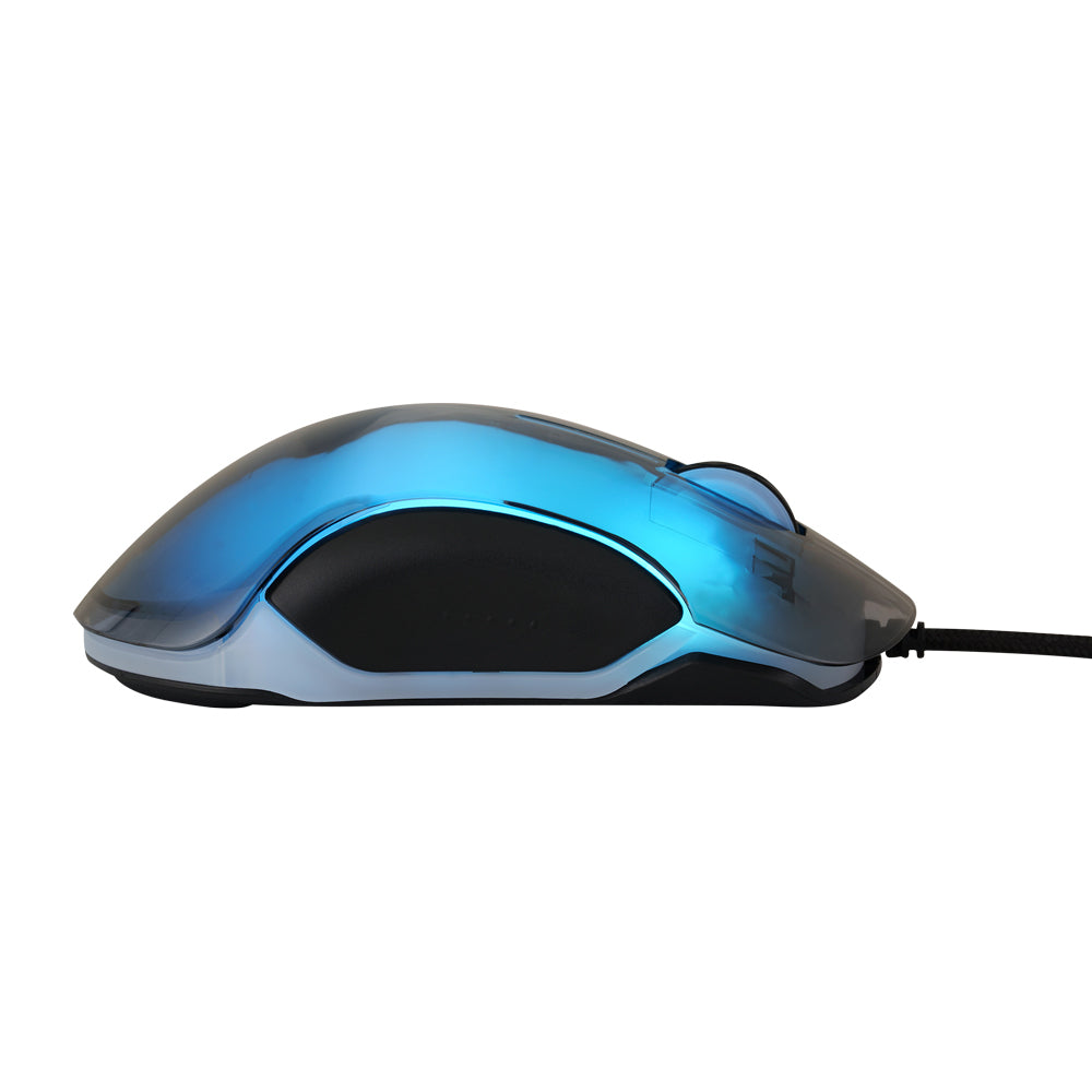 MOUSE VORAGO START THE GAME MO-505 ALAMBRICO RGB NEON HASTA 7,200 DPIS USB TRASPARENTE