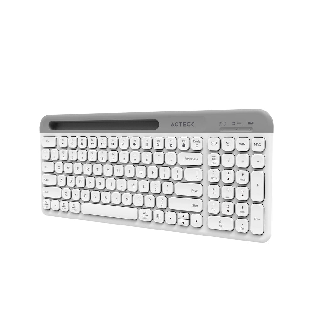 Acteck Creator Virtuos Silk MK720 teclado Ratón incluido Universal Bluetooth Español Blanco, Inalámbrico, Interruptor de