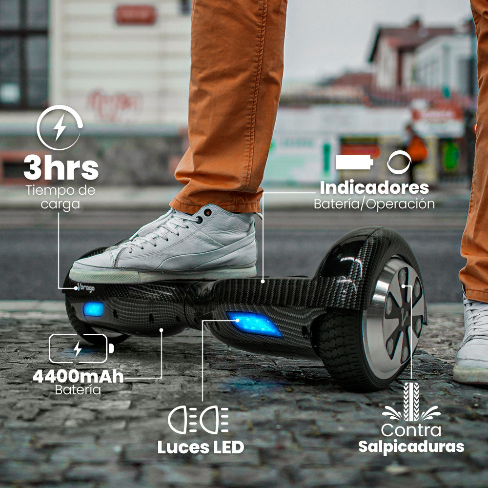 Vorago HB-200 scooter auto balanceado Scooter de auto-equilibrio 12 kmh 4400 mAh Negro, 120 kg, Monocromático, Patrón mú