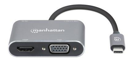 Docking Station USB-C a HDMI y VGA, 4 en 1, 4K a 30Hz, 1080p a 60Hz, USB 3.2, PD 87W