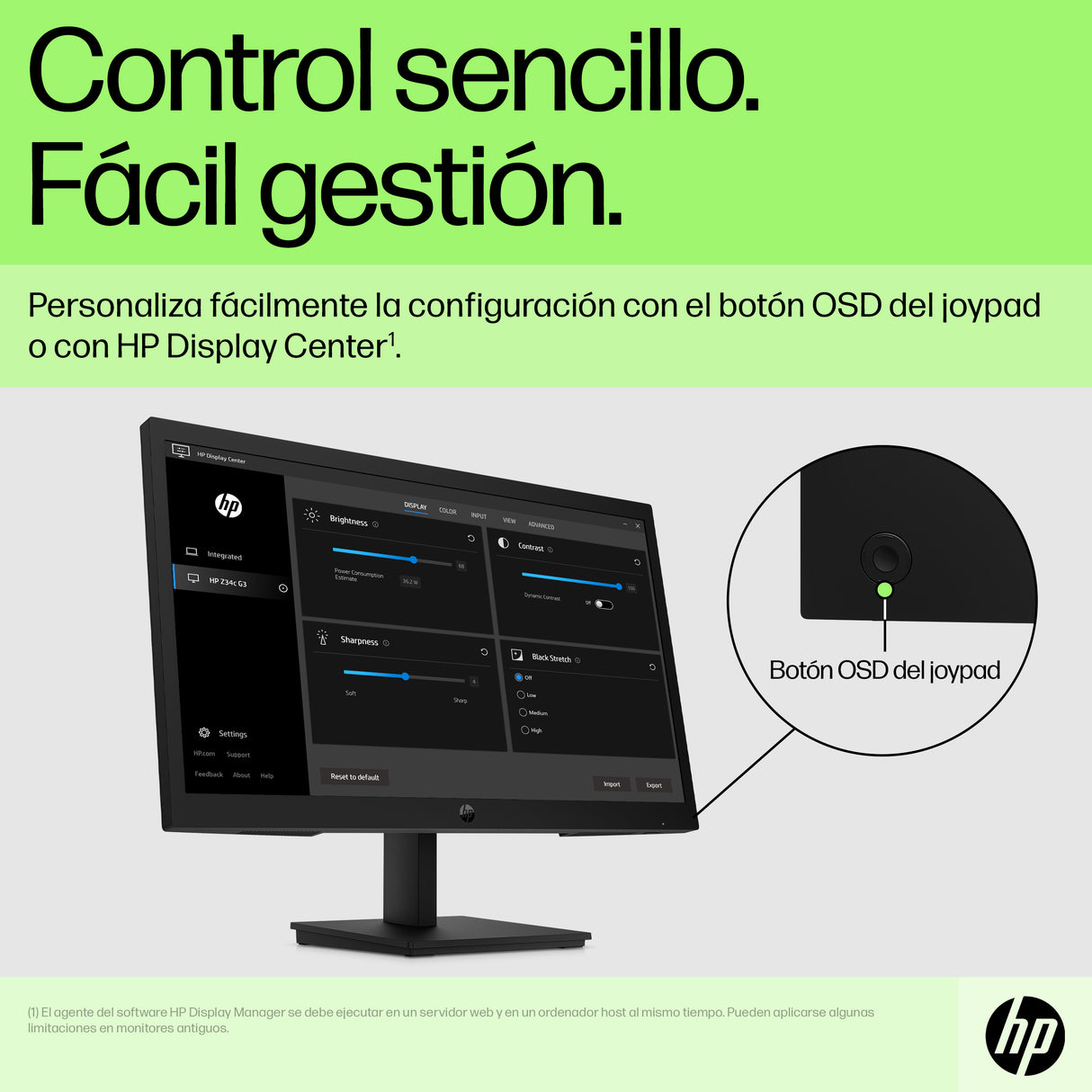 HP Monitor FHD HP P22v G5 Monitor 54,5 cm (21.45") 1920 x 1080 Pixeles Full HD Edge LED Negro