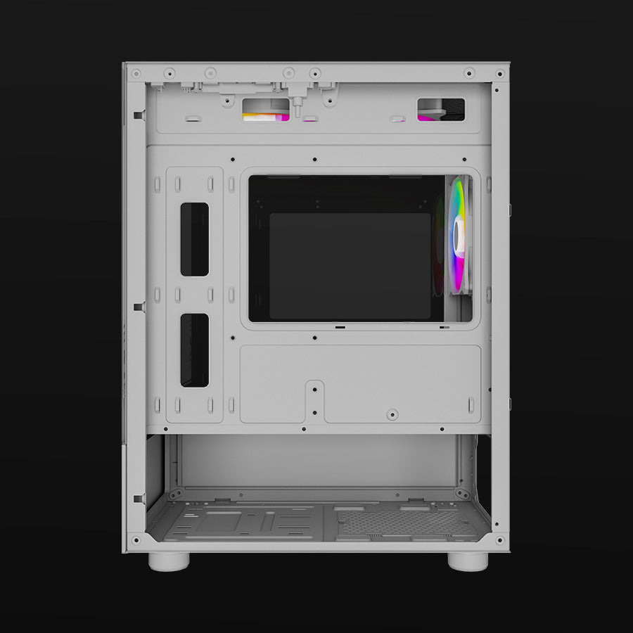 Ocelot Gaming GLASS EW7 gabinete de computadora Blanco, ITX, Micro ATX, Aluminio