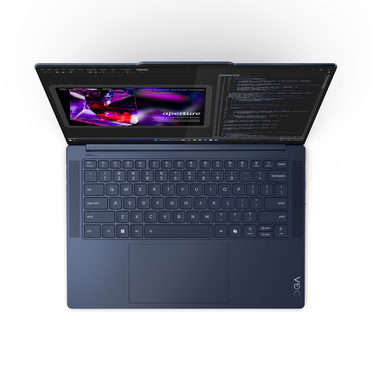 Lenovo Yoga Slim 7 14Q8X9 Copilot+ PC Laptop Cosmic Blue Portátil Azul Concha