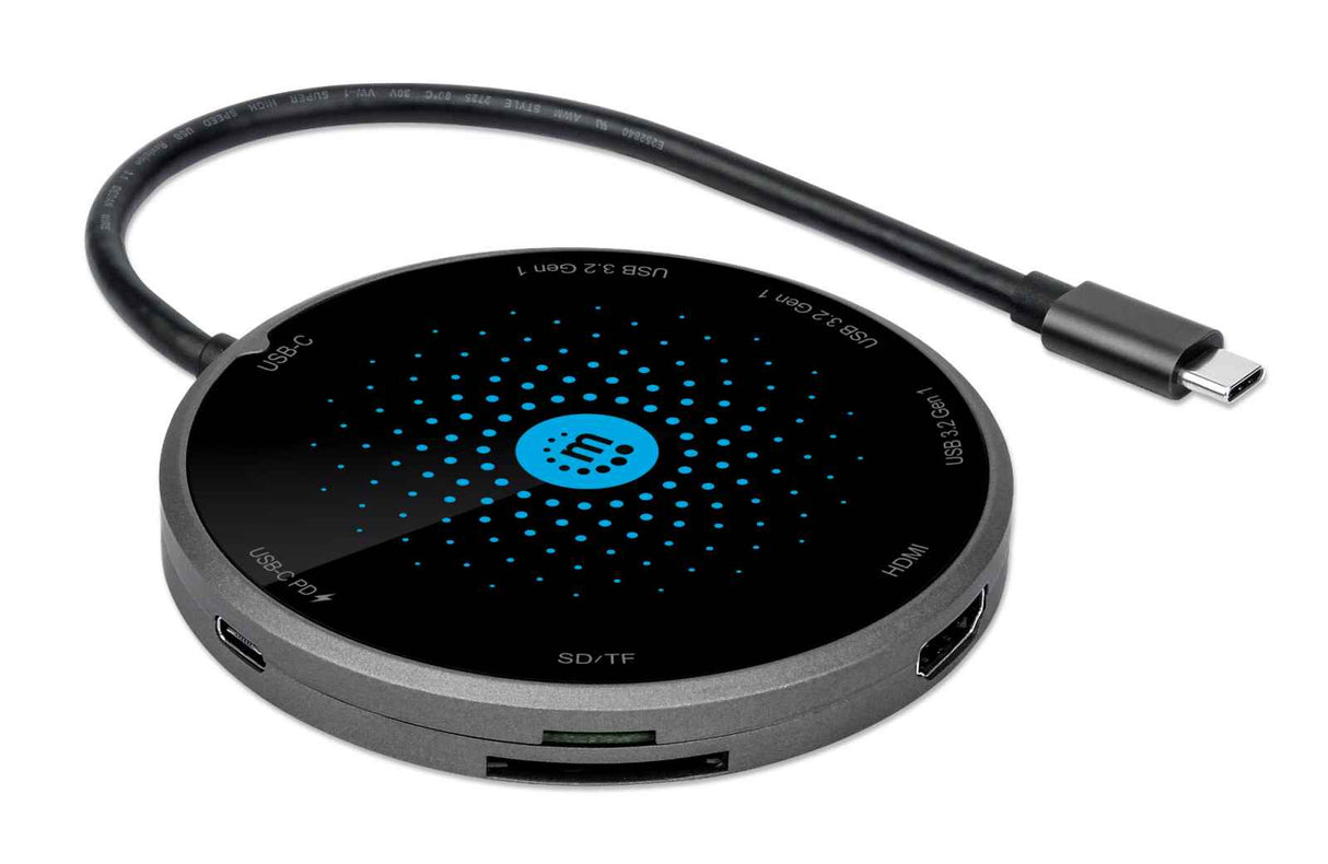 Manhattan Docking Station USB-C HDMI 4K, Carga Inalámbrica, 165560