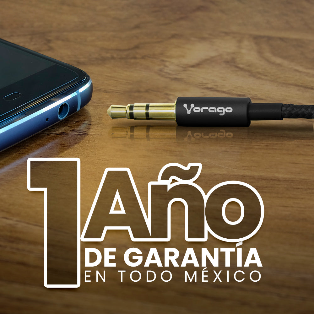 Vorago CAB-115 cable de audio 1 m 3,5mm Negro