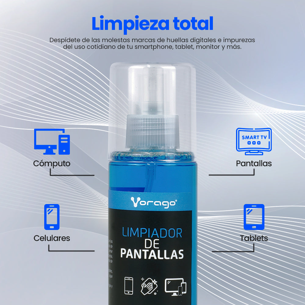 Vorago CLN-109 kit de limpieza para equipos LCD/LED/Plasma, LCD/TFT/Plasma, Lentes/Cristal, Teléfono móvil/smartphone, C